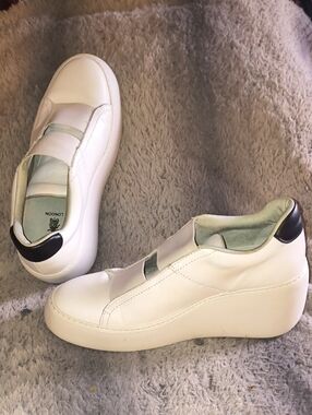 Fly London White Slip-On Platform Sneakers Size 6
